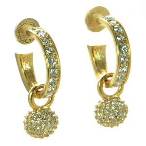 Oscar de la Renta Pave Ball Mini Hoop Earrings